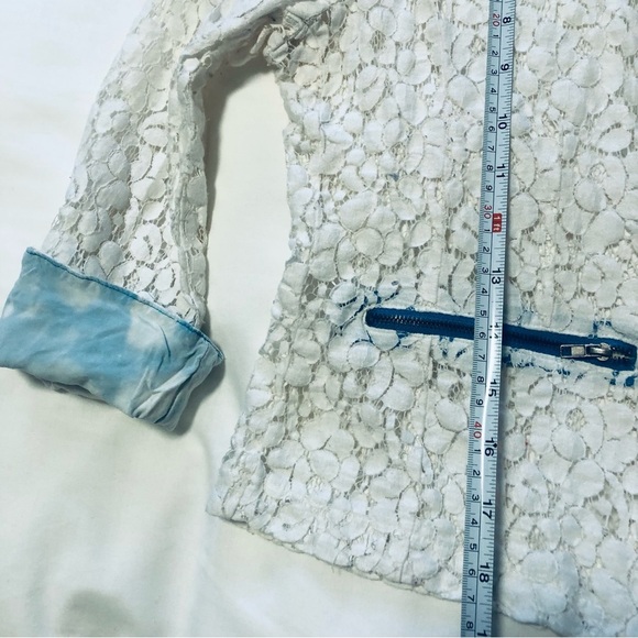 💜3/$30 Material Girl Junior Large White Lace Blazer Jacket - Picture 7 of 15